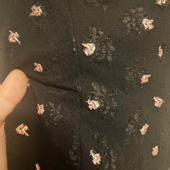 Papillon Blanc 90s Black lace cami with pink floral details - Picture 4 of 6